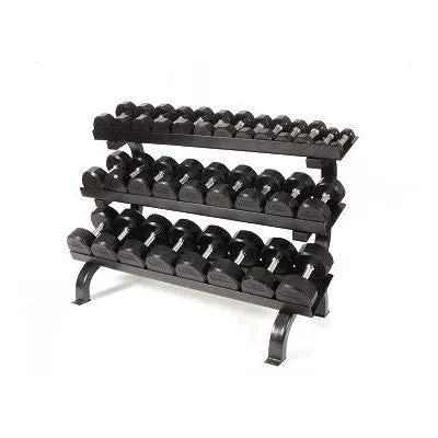 Troy Barbell TSD-R 5-75 lb. Rubber Dumbbells w/ Rack